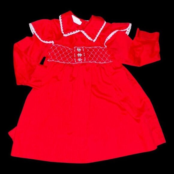 2 Vintage Polly Flanders Smock Dresses Size 3T - Picture 2 of 7